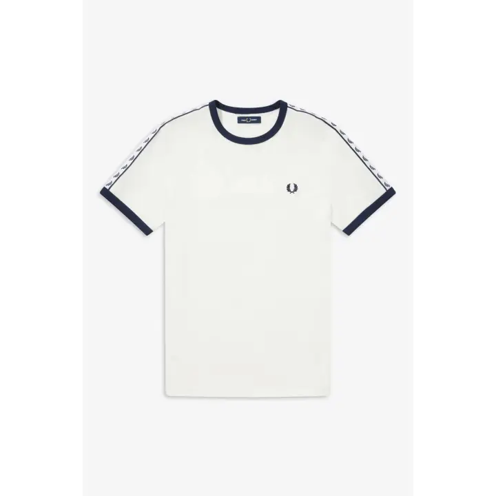 Camiseta Ringer Fred Perry con Cinta Deportiva Blanca - 1