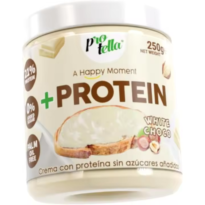 PROTELLA CREMA PROTEICA SIN AZUCARES AÑADIDOS SABOR CHOCOLATE BLANCO 250 GR - 1