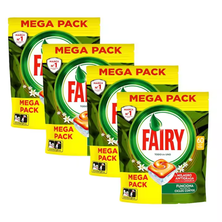 Fairy | Original Todo En Uno Naranja Cápsulas De Lavavajillas, Efectivas Incluso En La Grasa Reseca 4x60 Cápsulas - 1