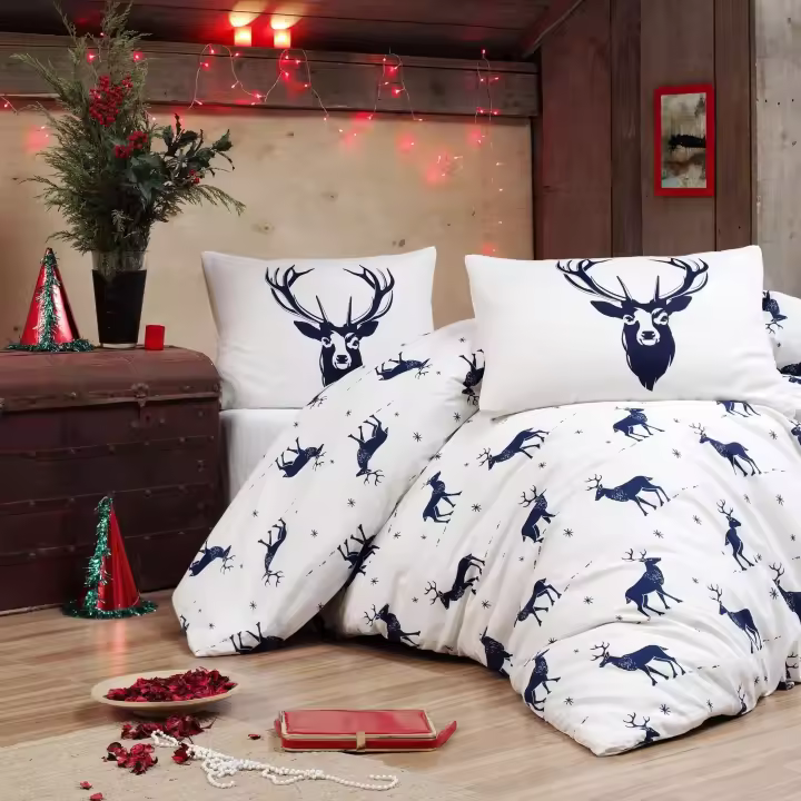 Wellhome Juego de Cama Funda Nórdica 240x220 Azul Oscuro - 65% Algodón - Suavidad Garantizada - 1
