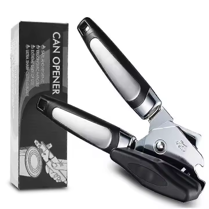 Abrelatas, abrelatas manual pesado de Du 3-in-1, abrelatas multifuncional del borde liso con Stainles - 1