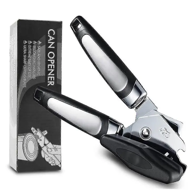 Abrelatas, abrelatas manual pesado de Du 3-in-1, abrelatas multifuncional del borde liso con Stainles - 1