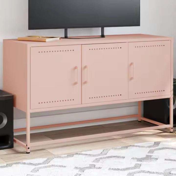 vidaXL Mueble para TV de acero rosa 100,5x39x60,5 cm - 1