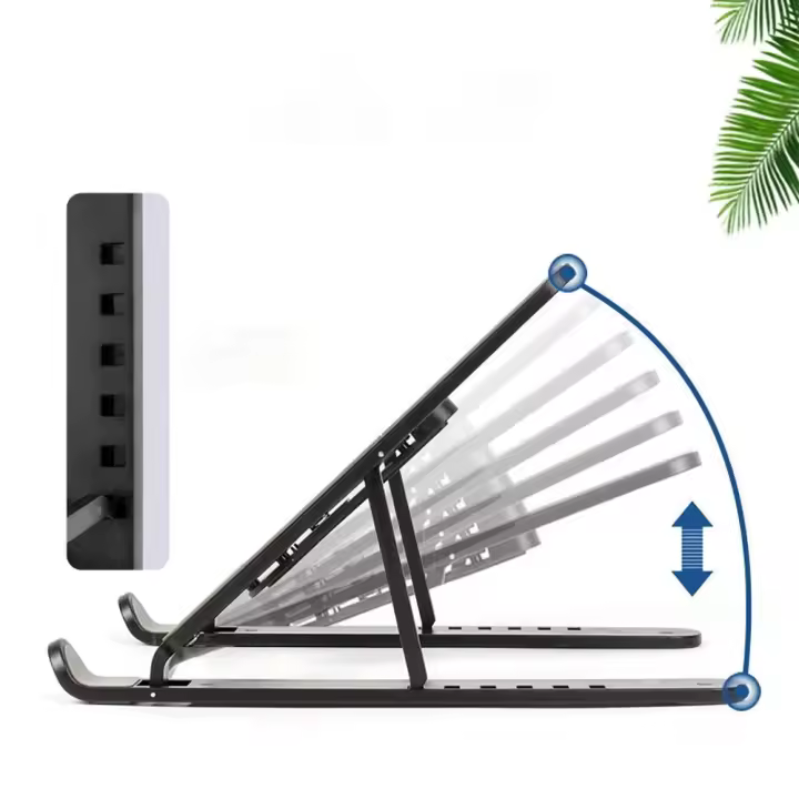 PORCHEDDU Soporte para Portátil Ajustable, Soporte de Mesa para Ordenador, Libro, Tablet Notebook, Elevador de Escritorio de Plástico ABS, Soporte para Portátil Compatible con MacBook Air Pro, ASUS HP Surface Lenovo 5-15,6 - 1