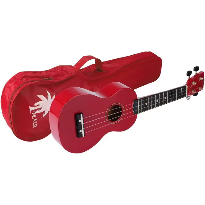ukelele soprano rojo JM Forest Maui RD con funda de 54 cm y perfecto para iniciación - 1