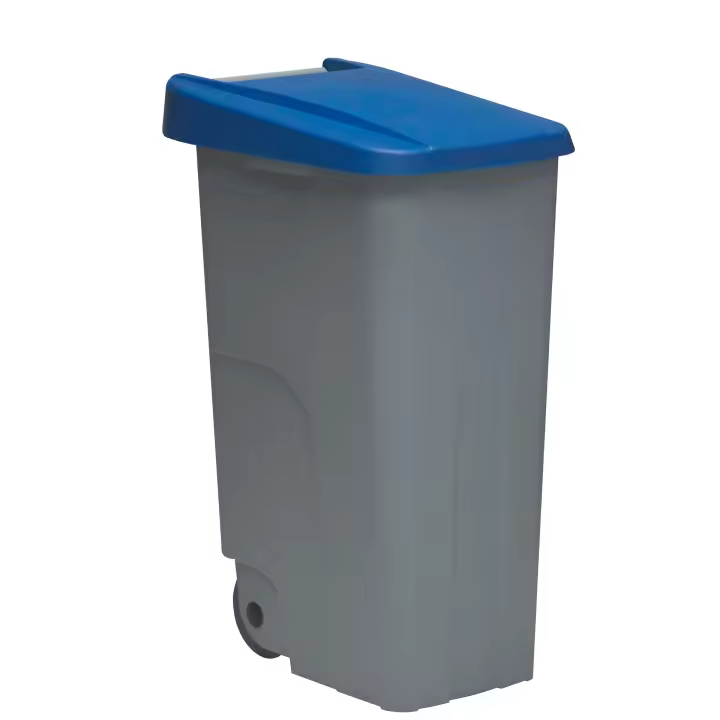 Denox Contenedor Reciclaje 85 Litros Cerrado Encajable con Ruedas - 1