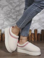 Botas De Nieve Para Mujer Con Suela De Cashmere Grueso Y Plataforma Botas Cortas De Algodón Con Flip-flops Planas Cierre De Cordón Suela De Goma Talla Única - details 11
