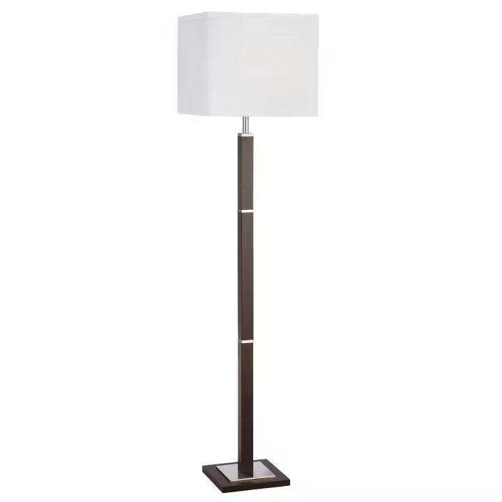 Moderno Waverley Acero Marrón Madera Plateado 1 Luz E27 - 1
