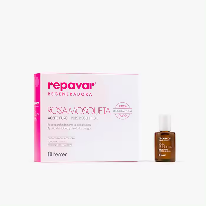 Repavar Aceite Rosa Mosqueta 100% Puro Tratamiento cosmético de cicatrices y estrías y alteraciones de la piel facial y corporal - Incluye Aplicador Roll On y Cuenta Gotas - 15 ml - 1