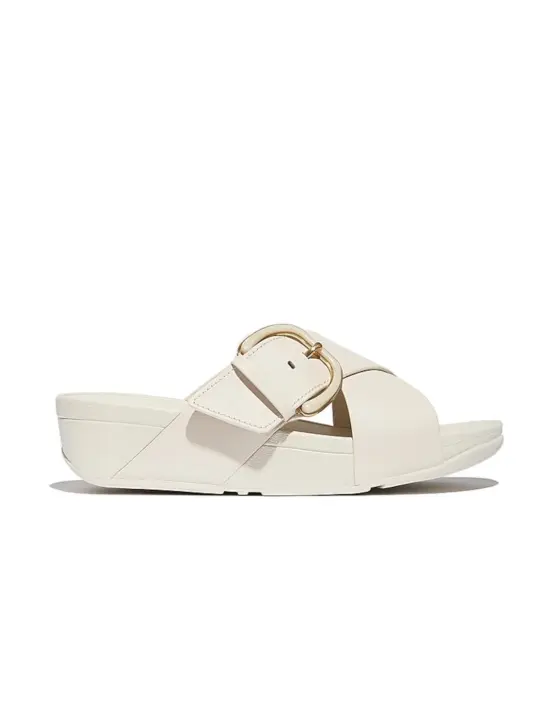 Sandalias Fitflop Leather Cross Paris Mujer Beige - 1