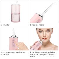 Irrigador Oral Portátil Flosser De Agua Dental Recargable USB Con 4 Tiras De Jetable 220ml 3 Modos IPX7 1400rpm Para Adultos - details 12
