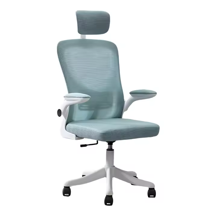LUTODY - Silla de oficina escritorio con soporte lumbar, Gaming, Reposacabeza, Respaldo red de malla transpirable, Ergonómica de látex con forro de nailon, Reposabrazo ajustable, Rueda giratoria 360º, Pata de PP, Fácil de montar, Para despacho trabajo - 1