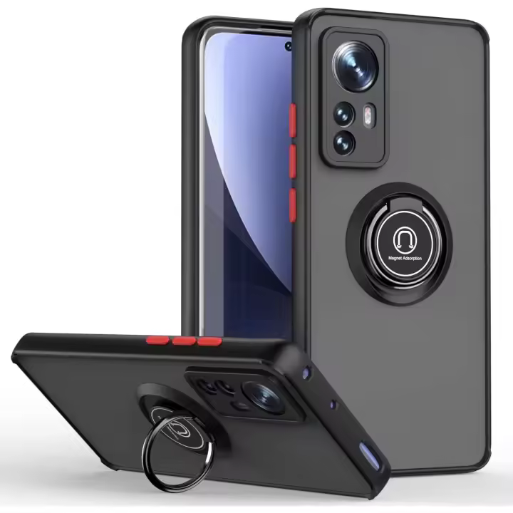 Funda Xiaomi 12 / 12X 5G Carcasa Antishock Soporte Anillo Giratorio + Protector Pantalla - 1