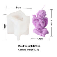 Molde De Vela Ángel 3D Pequeño Molde De Resina Para Bebés Herramienta DIY Para La Creación De Decoraciones De Aromaterapia Y Sabão - details 6