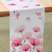 Corredor De Mesa Marrón Con Flores Decoración Rosa Para Comedor Hogar Banquete Bodas Fiestas Suministros Tela De Poliéster/Celulosa - details 6