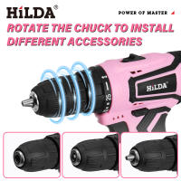 HILDA 12V Taladro Eléctrico De Litio Rosa 3/8 Pulgada Taladro Eléctrico Sin Cable Mini Herramienta De Perforación Para DIY En El Hogar - details 1