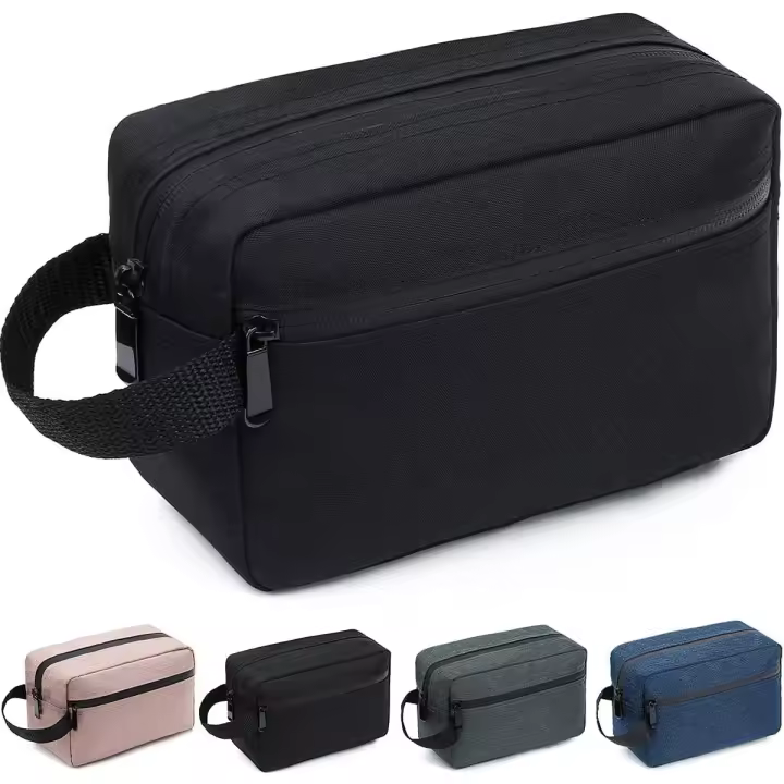Bolsa de viaje para artículos de tocador para mujeres y hombres, bolsa de afeitado para accesorios de tocador, bolsas de almacenamiento plegables con asa para cosméticos, pinceles y herramientas - 1