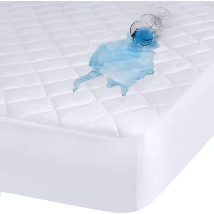 KingnetStore - Protector Colchón Acolchado Impermeable / Reversible Ajustable, Microfibra, Transpirable, Funda para Colchon estira hasta 33 CM de Profundidad. Blanco Cama 90 105 135 150 CM. Para Niños Adultos Ancianos Fácil Lavado. - 1