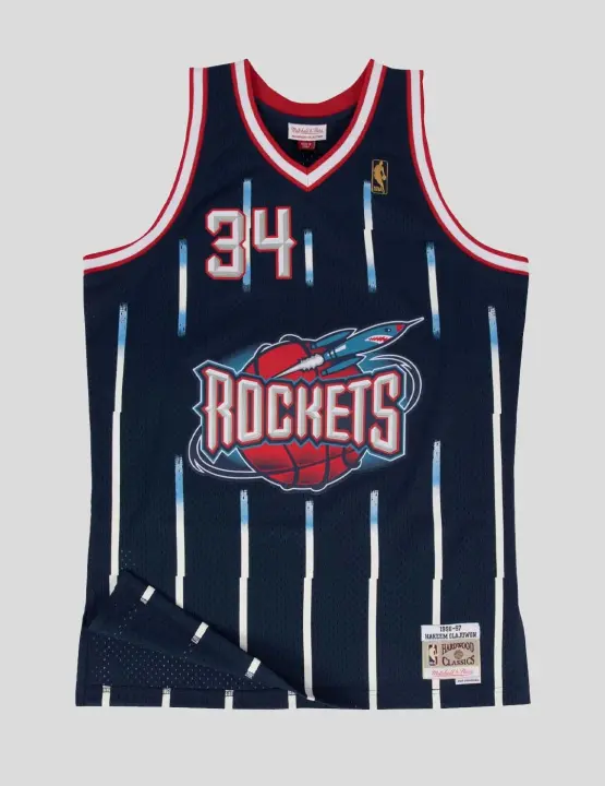 CAMISETA MITCHELL & NESS HOUSTON ROCKETS 96 OLAJUWON AZUL MARINO - 1