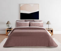 NORA HOME Edredon Acolchado Terciopelo Rosa - TWO . Relleno 250 gr/m². Fundas Cojin a conjunto incluidas - details 0