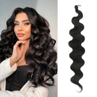 Extensiones De Cabello Sintético Body Wave 24 Pulgadas Naturales Para Mujer Hilo De Braided Textura Fibras De Alta Temperatura Paquete De 1 Strands - details 0
