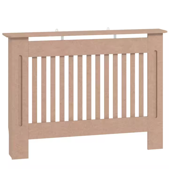 HOMCOM Cubre Radiadores Cubierta de Radiador Moderna Cubreradiador de MDF para Sala de Estar Dormitorio 112x19x81cm Madera Natural - 1
