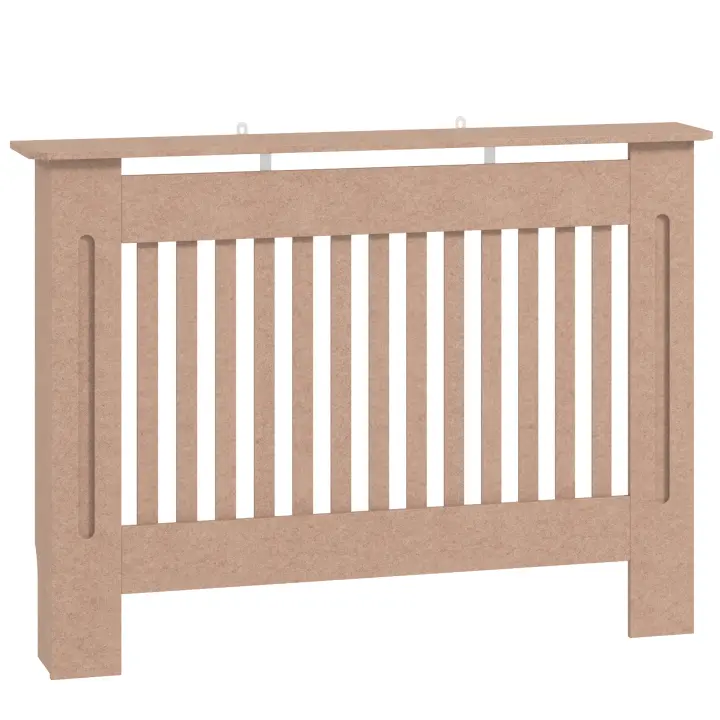 HOMCOM Cubre Radiadores Cubierta de Radiador Moderna Cubreradiador de MDF para Sala de Estar Dormitorio 112x19x81cm Madera Natural - 1