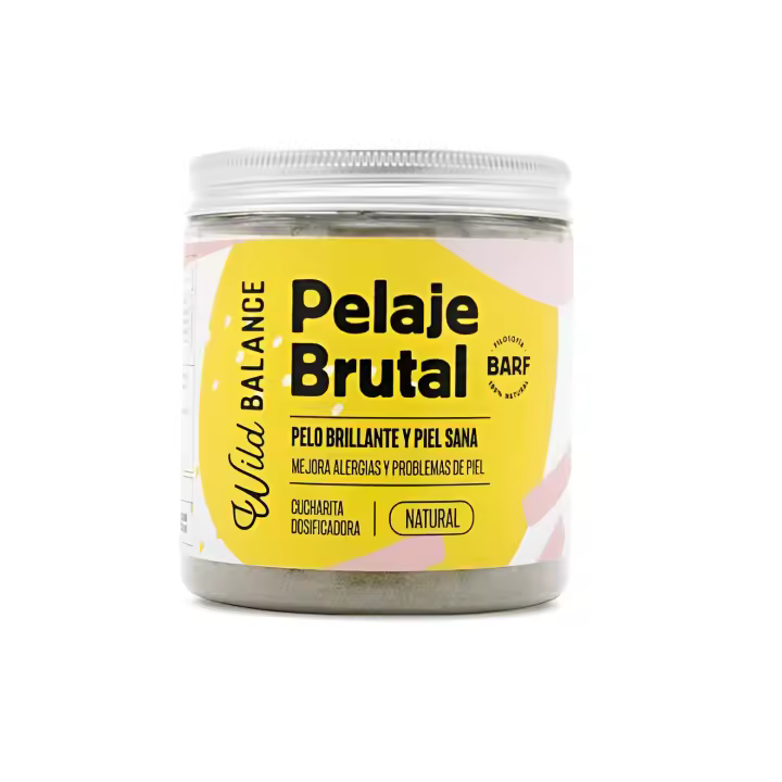 Wild Balance – Pelaje Brutal 100 g - Suplemento Natural para Piel y Pelo de Perros y Gatos - Reduce Caída, Picores y Da Brillo al Manto - 1