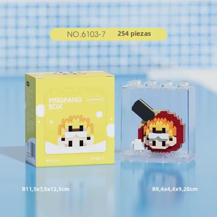 Bloques De Construcción Educativos Creativos Con Diseño De Raqueta De Tenis Para Mesa Adornos De Escritorio Para Niños Juguetes Educativos De Plástico Pequeño Compatible Con Lego - 1