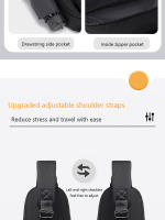 Bolsa De Pecho Casual Impermeable De Negocios Oxford Unisex Gran Capacidad Estilo Casual Decoración Sin Nada Cierre De Cremallera - details 5