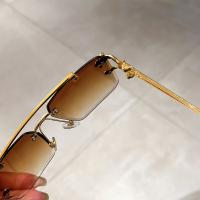 Gafas De Sol Retro Sin Marco De Arco Doble Para Hombres Y Mujeres Protección UV400 Metal Gradiente Unisex Grandes Cuadradas - details 5