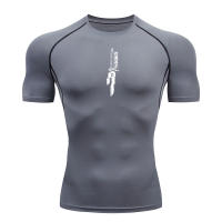 Camiseta De Compresión Deportiva Para Hombre Con Estampado Secado Rápido Transpirable Guardia Contra Rasguños Top De Entrenamiento Estrecho Para El Verano - details 10