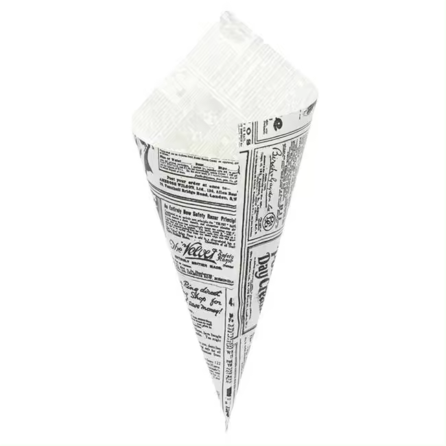 MONOUSO | Cono de Papel Antigrasa Times 29,5cm 250g (250 Uds) - 1