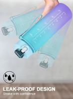 Botella Deportiva De 750ml Color Cambiante Y Neblinosa Arcoíris Con Tapa De Taza Y Tiras De Agua Para Adultos Material Plástico Resistente Al Calor - details 1