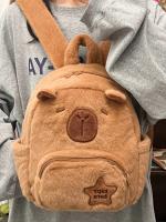 Mochila Estudiantina Capibara De Peluche Grande Y Multifuncional Para Hombres Y Mujeres Bolsa De Felpa Casual Con Gran Capacidad - details 1