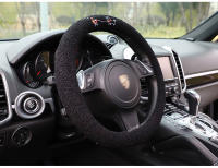 Funda De Volante De Coche De Lana De Oveja Creativa Con Bordado De Peluche Cubierta De Manija Térmica Para Otoño E Invierno - details 30