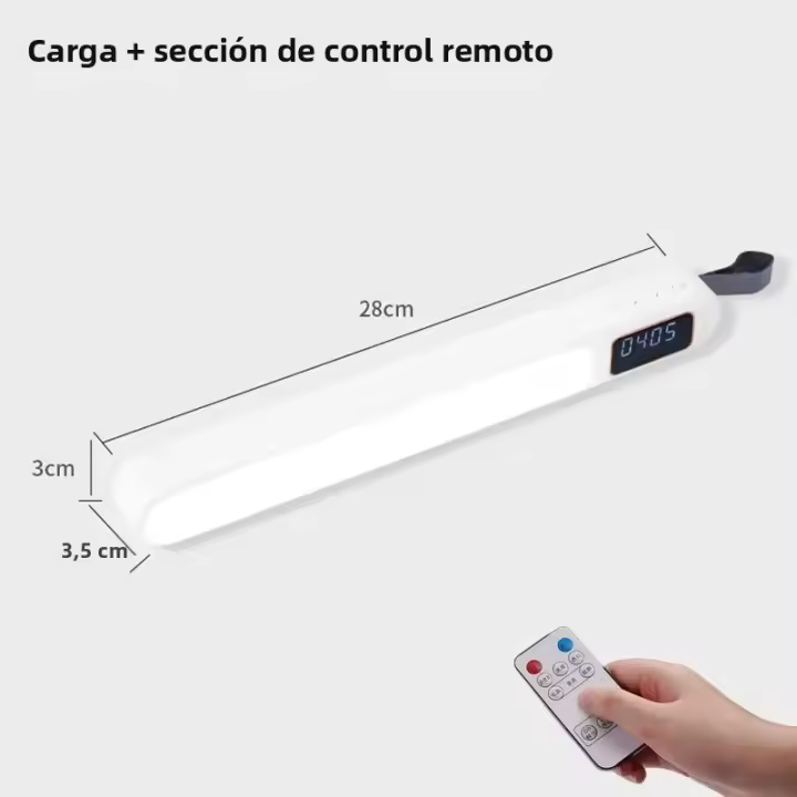 Lámpara De Escritorio LED Magnética Con Reloj Luz Nocturna Multifuncional Giratoria Para Dormitorio Y Oficina Recargable Con Control Táctil - 1