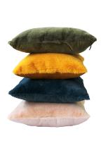 Cojín Decorativo de Pelo Corto Azul Indigo ALO HOME 45x45 cm Almohada de Terciopelo Rabbit para Sofá o Cama - details 2