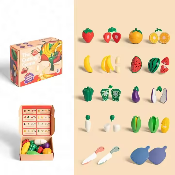 Juguetes De Cocina Para Niñas Juego De Prensa Educativo Montessori Con Alimentos De Fruta Y Vegetal Simulación Para Juego De Role - 1