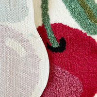 Carpetas De Suelo Suaves Y Rosas Con Diseño De Manzanas Para Decoración De Habitaciones Infantiles Y Salones Alfombra Gruesa Antideslizante Y Resistente Al Agua Para Decoración Del Hogar - details 0