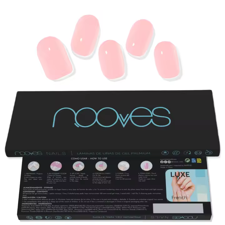 NOOVES NAILS Láminas de Uñas de Gel Precurado Premium - Pale Pink - Rosa  Tiras De Uñas De Gel Semicurado Pegatinas Uñas Semipermanente en Gel Gel Nail stickers Uñas de gel Pegatinas - 1