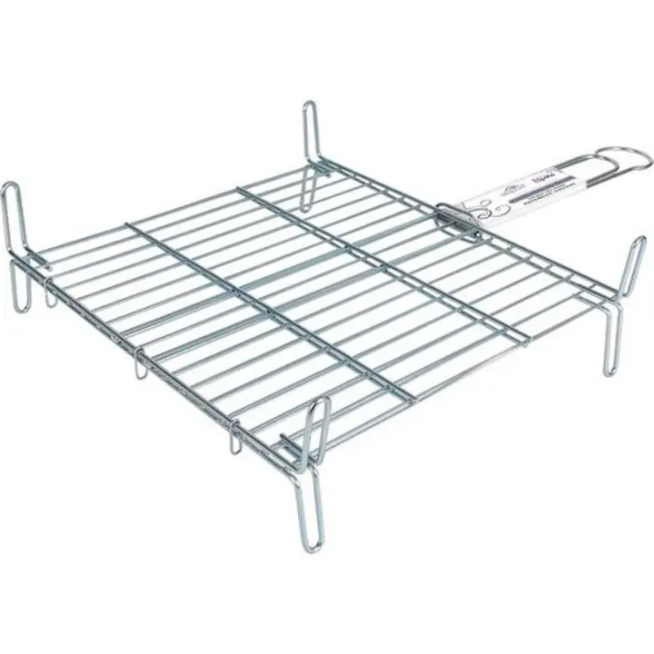 Algon - Parrilla Barbacoa Doble Zincada 40x40cm - Resistente y Duradera - Fácil de Limpiar - Versátil - Uso Exterior - Portátil - 1