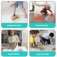 Juego De Limpieza Para Niños Juguete Divertido De Escoba Y Escoba Con Almacenamiento Rack De Juguete Educativo Para Juego De Pretendiente De Hogar - details 9