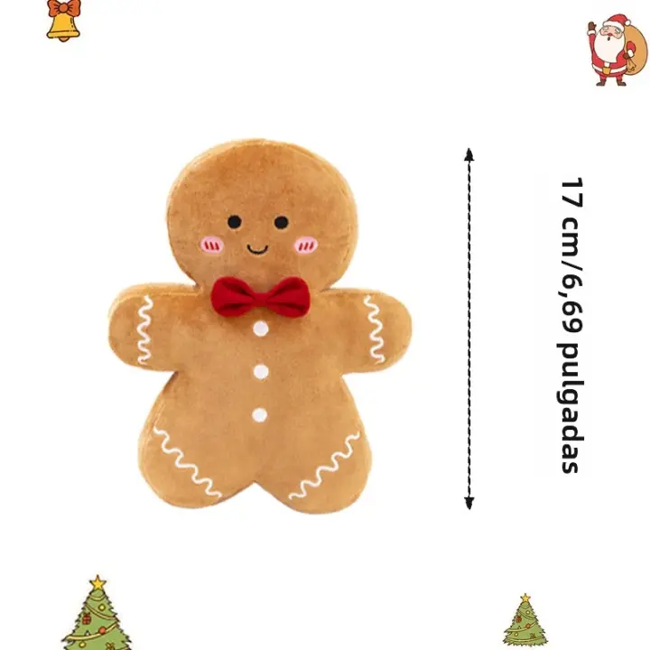 Muñeco De Jengibre Navideño De Peluche Decoración De Árbol De Navidad Juguete Para Dormir Para Niños Regalo De Cumpleaños De Navidad - 1