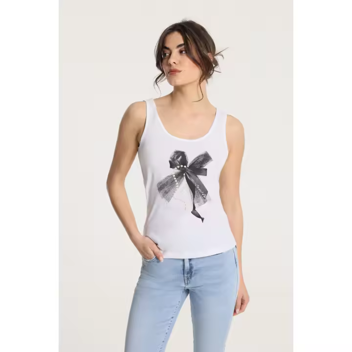 Victorio & Lucchino - Camiseta sin mangas con lazo en el pecho - 1