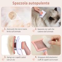 Pelo self-impiante para mascotas, Cuchillo de Cerdas largas y Cortas para perros y Gatos, también elimina la Pelusa - details 0