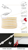 Tira LED COB Adhesiva 220V Alta Brillo Impermeable Flexible Para Iluminación De Jardín Y Habitaciones Resistentes Al Agua Y Uso Exterior - details 6