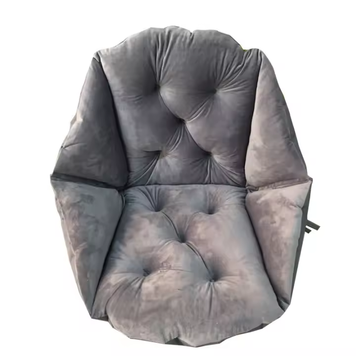SOMY Cojín para Silla Cojín para sillón de ratán, Columpio Colgante, cojín para Silla de ratán con Forma de Huevo, Funda de cojín para jardín y Patio, Gris, 48 x 52 cm, cojín para Silla - 1