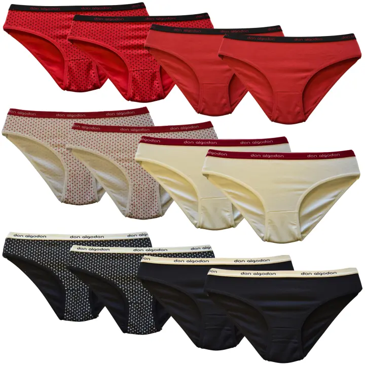 Don Algodon Pack 12 Braguitas Liso y Estampado para Mujer | Suavidad y Comodidad Excepcionales - 1