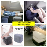 Almohada De Viaje Inflable Para Pies 3 Capas Cojín De Descanso Para Niños Asiento De Pierna Para Avión Coche Autobús Tren Oficina Rectangular PVC Azul Oscuro Azul Peacock Gris Oscuro Gris - details 2